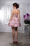 Load image into Gallery viewer, Wholesale Strapless Floral Tiered Tulle Short Dress with Sweetheart Neckline by LA2214 - - Short Dresses LA Merchandise