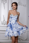 Load image into Gallery viewer, LA Merchandise LA2215 Tier Sweetheart Short Cocktail Dress Floral Print HOCO Party Dress - - Dress LA Merchandise