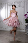 Load image into Gallery viewer, LA Merchandise LA2215 Tier Sweetheart Short Cocktail Dress Floral Print HOCO Party Dress - - Dress LA Merchandise