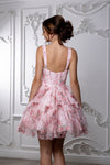 Load image into Gallery viewer, LA Merchandise LA2215 Tier Sweetheart Short Cocktail Dress Floral Print HOCO Party Dress - - Dress LA Merchandise