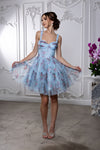 Load image into Gallery viewer, Wholesale Short Floral Tulle Fit &amp; Flare Dress Corset Sweetheart Neck Sleeveless Dress by LA2216 - - Short Dresses LA Merchandise