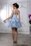 Load image into Gallery viewer, Wholesale Short Floral Tulle Fit &amp; Flare Dress Corset Sweetheart Neck Sleeveless Dress by LA2216 - - Short Dresses LA Merchandise