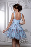 Load image into Gallery viewer, Wholesale Short Floral Tulle Fit &amp; Flare Dress Corset Sweetheart Neck Sleeveless Dress by LA2216 - - Short Dresses LA Merchandise