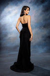 Load image into Gallery viewer, Wholesale Halter Neck Ruched Satin Formal Gown Mermaid Fit Prom Dress with Slit by LA2218