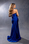 Load image into Gallery viewer, Wholesale Halter Neck Ruched Satin Formal Gown Mermaid Fit Prom Dress with Slit by LA2218