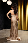 Load image into Gallery viewer, Wholesale Halter Neck Ruched Satin Formal Gown Mermaid Fit Prom Dress with Slit by LA2218 - - Dresses LA Merchandise