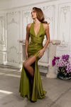 Load image into Gallery viewer, Wholesale Sleeveless Ruched Sheath Evening Gown with Train Satin Formal Dress by LA2219 - - Dresses LA Merchandise