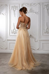 Load image into Gallery viewer, Wholesale Beaded Corset A-Line Prom Gown Sweetheart Glitter Tulle High Slit Lace-Up Back by LA2222 - - Long Prom Dress LA Merchandise