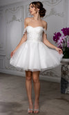Load image into Gallery viewer, Wholesale Off Shoulder Beaded Lace Appliqué Cocktail Dress Glitter Tulle A-Line Dress by LA2224 - - Short Cocktail Dresses LA Merchandise