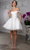 Load image into Gallery viewer, Wholesale Off Shoulder Beaded Lace Appliqué Cocktail Dress Glitter Tulle A-Line Dress by LA2224 - - Short Cocktail Dresses LA Merchandise