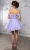 Load image into Gallery viewer, Wholesale Off Shoulder Beaded Lace Appliqué Cocktail Dress Glitter Tulle A-Line Dress by LA2224 - - Short Cocktail Dresses LA Merchandise