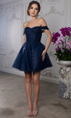Load image into Gallery viewer, Wholesale Off Shoulder Beaded Lace Appliqué Cocktail Dress Glitter Tulle A-Line Dress by LA2224 - - Short Cocktail Dresses LA Merchandise
