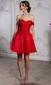 Load image into Gallery viewer, Wholesale Off Shoulder Beaded Lace Appliqué Cocktail Dress Glitter Tulle A-Line Dress by LA2224 - - Short Cocktail Dresses LA Merchandise