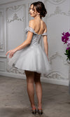 Load image into Gallery viewer, Wholesale Off Shoulder Beaded Lace Appliqué Cocktail Dress Glitter Tulle A-Line Dress by LA2224 - - Short Cocktail Dresses LA Merchandise