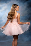 Load image into Gallery viewer, Wholesale Floral Appliqué Sweetheart Cocktail A-Line Dress Wide Strap Glitter Tulle by LA2225 - - Short Cocktail Dresses LA Merchandise