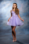 Load image into Gallery viewer, Wholesale Floral Appliqué Sweetheart Cocktail A-Line Dress Wide Strap Glitter Tulle by LA2225 - LILAC - Short Cocktail Dresses LA Merchandise