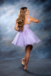 Load image into Gallery viewer, Wholesale Floral Appliqué Sweetheart Cocktail A-Line Dress Wide Strap Glitter Tulle by LA2225 - - Short Cocktail Dresses LA Merchandise
