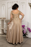 Load image into Gallery viewer, LA2226 Wholesale Metallic Evening Gown Sequin Illusion Lace-Up Back Mother of the Bride Dress