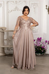 Load image into Gallery viewer, LA2226 Wholesale Metallic Evening Gown Sequin Illusion Lace-Up Back Mother of the Bride Dress