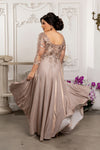 Load image into Gallery viewer, LA2226 Wholesale Metallic Evening Gown Sequin Illusion Lace-Up Back Mother of the Bride Dress