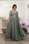 Load image into Gallery viewer, LA2226 Wholesale Metallic Evening Gown Sequin Illusion Lace-Up Back Mother of the Bride Dress