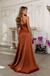 Load image into Gallery viewer, Wholesale Strapless Satin Formal Gown with High Slit &amp; Ruffle Skirt Prom Dress by LA2228 - - Dresses LA Merchandise