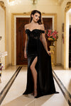 Load image into Gallery viewer, Wholesale Off-Shoulder Sweetheart Beaded Lace Illusion Corset Sheath Prom Evening Gown by LA2229 - - Long Formal Dresses LA Merchandise