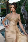 Load image into Gallery viewer, Wholesale Off-Shoulder Sweetheart Beaded Lace Illusion Corset Sheath Prom Evening Gown by LA2229 - - Long Formal Dresses LA Merchandise