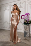 Load image into Gallery viewer, Wholesale Strapless Sweetheart Rhinestone Illusion Corset Sheath Prom Evening Gown by LA2230