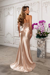 Load image into Gallery viewer, Wholesale Strapless Sweetheart Rhinestone Illusion Corset Sheath Prom Evening Gown by LA2230