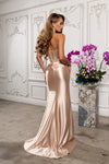Load image into Gallery viewer, Wholesale Strapless Sweetheart Rhinestone Illusion Corset Sheath Prom Evening Gown by LA2230