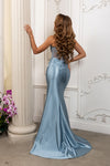 Load image into Gallery viewer, Wholesale Strapless Sweetheart Rhinestone Illusion Corset Sheath Prom Evening Gown by LA2230