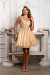 Load image into Gallery viewer, Wholesale Beaded Embellished Strap Sequin Appliqué Illusion A-Line Cocktail Dress by LA2231