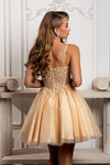 Load image into Gallery viewer, Wholesale Beaded Embellished Strap Sequin Appliqué Illusion A-Line Cocktail Dress by LA2231
