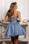 Load image into Gallery viewer, Wholesale Beaded Embellished Strap Sequin Appliqué Illusion A-Line Cocktail Dress by LA2231