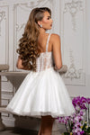 Load image into Gallery viewer, Wholesale Beaded Embellished Strap Sequin Appliqué Illusion A-Line Cocktail Dress by LA2231 - - Short Dress LA Merchandise
