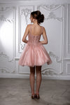 Load image into Gallery viewer, Wholesale Beaded Embellished Strap Sequin Appliqué Illusion A-Line Cocktail Dress by LA2231