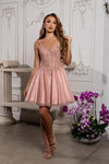 Load image into Gallery viewer, Wholesale Beaded Embellished Strap Sequin Appliqué Illusion A-Line Cocktail Dress by LA2231 - - Short Dress LA Merchandise