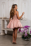 Load image into Gallery viewer, Wholesale Beaded Embellished Strap Sequin Appliqué Illusion A-Line Cocktail Dress by LA2231 - - Short Dress LA Merchandise