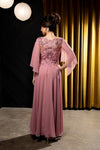 Load image into Gallery viewer, Wholesale Flutter Chiffon Sleeve Beaded Lace Appliqué Column Mother of the Bride by LA2233