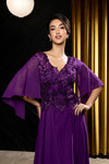 Load image into Gallery viewer, Wholesale Flutter Chiffon Sleeve Beaded Lace Appliqué Column Mother of the Bride by LA2233