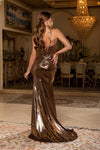 Load image into Gallery viewer, Wholesale Crystal Strap Deep Sweetheart Rhinestone Metallic Mermaid Prom Evening Gown by LA2234