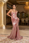 Load image into Gallery viewer, Wholesale Crystal Strap Deep Sweetheart Rhinestone Metallic Mermaid Prom Evening Gown by LA2234