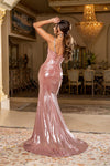 Load image into Gallery viewer, Wholesale Crystal Strap Deep Sweetheart Rhinestone Metallic Mermaid Prom Evening Gown by LA2234