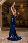 Load image into Gallery viewer, Wholesale Crystal Strap Deep Sweetheart Rhinestone Metallic Mermaid Prom Evening Gown by LA2234
