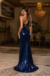 Load image into Gallery viewer, Wholesale Crystal Strap Deep Sweetheart Rhinestone Metallic Mermaid Prom Evening Gown by LA2234