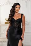 Load image into Gallery viewer, Wholesale Floral Strap Sweetheart Beaded Sequin Illusion Corset Mermaid Evening Gown by LA2237