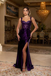 Load image into Gallery viewer, Wholesale Floral Strap Sweetheart Beaded Sequin Illusion Corset Mermaid Evening Gown by LA2237