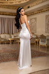 Load image into Gallery viewer, Wholesale Strapless Sweetheart Cross-Ruched Stretch Satin Mermaid Bridal Wedding Gown by LA2238