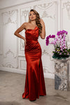 Load image into Gallery viewer, Wholesale Strapless Sweetheart Cross-Ruched Satin Mermaid Prom Evening Gown with Slit by LA2238